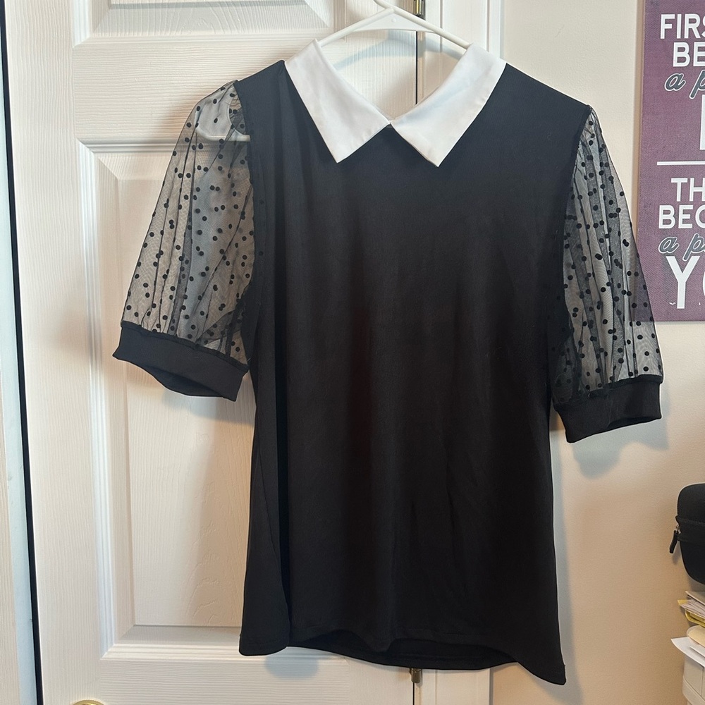 Elegant Black and White Women's Top